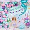 138 PCS Mermaid Birthday Balloon Arch Kit – Pink, Purple & Blue Balloons with Banner & Cake Toppers